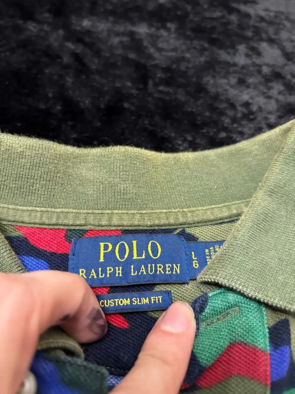 Men Large Polo Ralph Lauren Custom Polo Shirt with Multi-Color Camo Pony Print